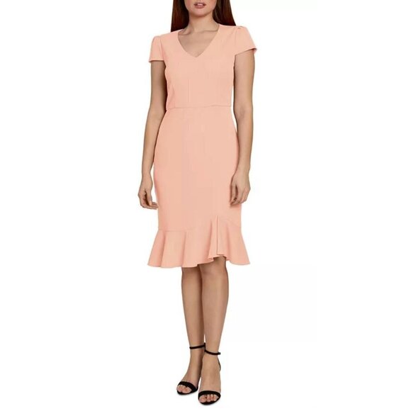 NWT Sage Size 6 Asymmetrical Short Sleeve Bodycon Ruffled Dress MSRP $90 - Picture 1 of 12